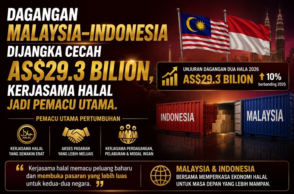 Dagangan Malaysia-Indonesia Dijangka Cecah AS$29.3 Bilion, Kerjasama Halal Jadi Pemacu Utama