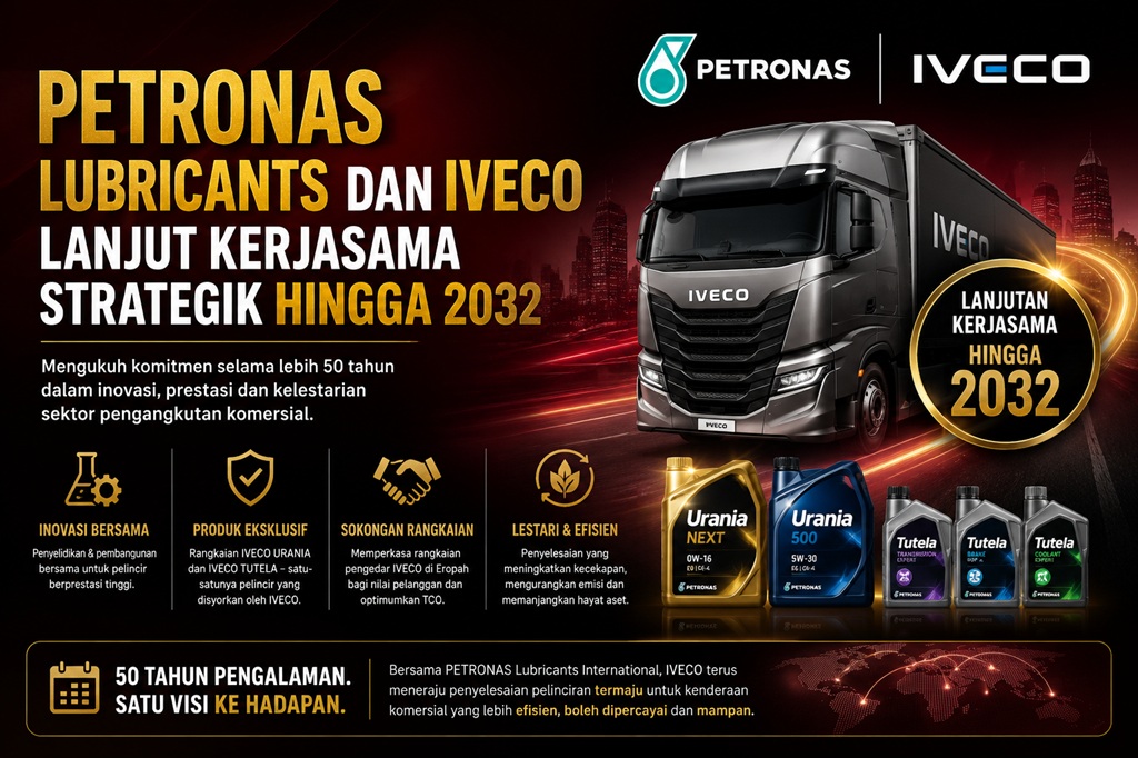 PETRONAS Lubricants dan IVECO Lanjut Kerjasama Strategik Hingga 2032
